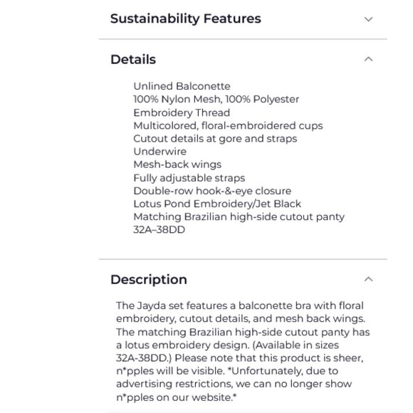 ADORE ME Jayda embroidered unlined bra, 34DD. - Picture 10 of 10